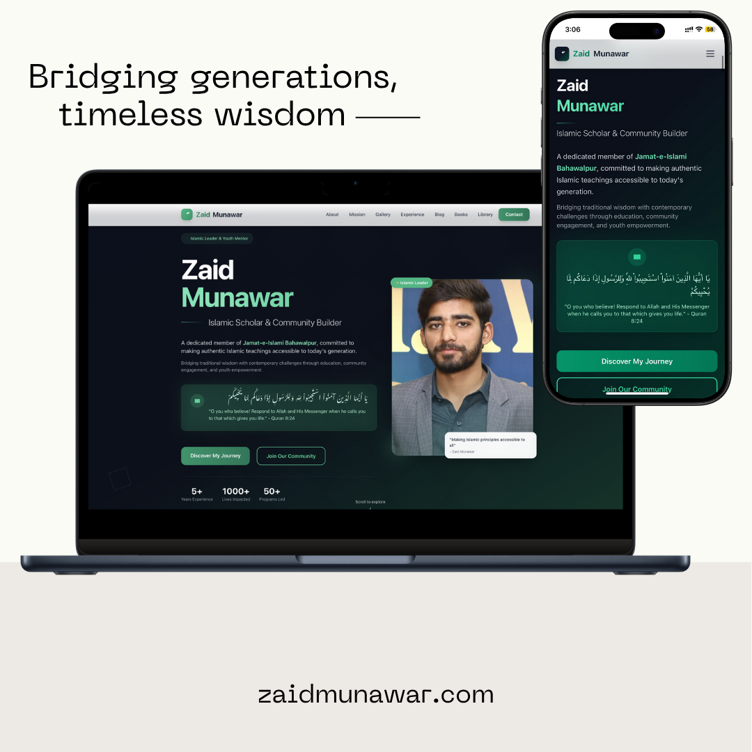 Zaid Munawar Portfolio & Brand Platform